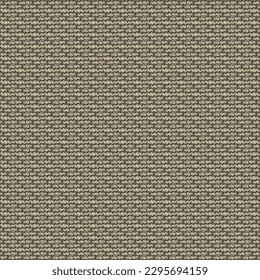 Knitted fabric, made of wool or cotton, in brown and beige tones. Texture and pattern with crinkled and interrupted stripes. Abstract vector.