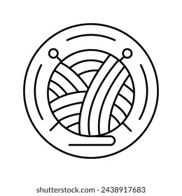 knitted fabric material line icon vector. knitted fabric material sign. isolated contour symbol black illustration