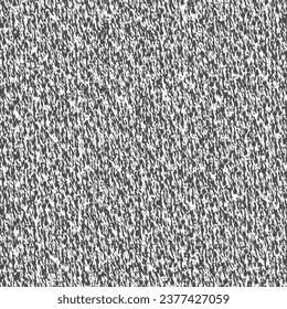 Knitted fabric, more common in rural areas. Detail, rustic wool or cotton sweater. Rough textile texture in black and white. Vector seamless.