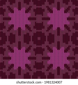 Knitted fabric seamless background. Vector illustration  Colors: Shocking Pink, Rose Bud Cherry, Pohutukawa