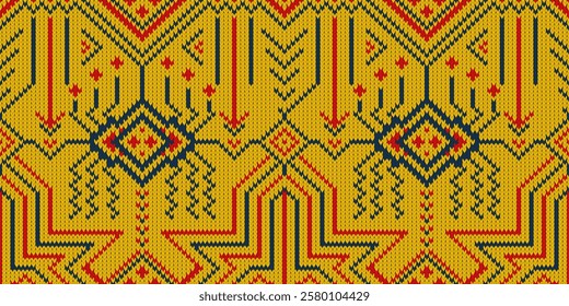 Knitted fabric seamless pattern background.