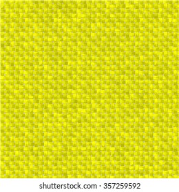 Knitted fabric texture. Yellow textured grid background.