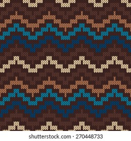 Knitted Fair Isle Pattern. Seamless Vector Ornament