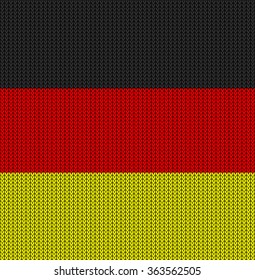 Knitted flag of Germany. Background vector illustration 10 EPS