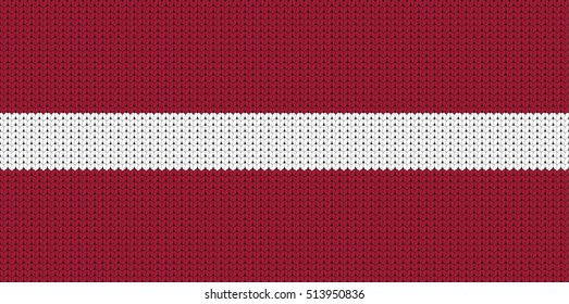 Knitted flag of Latvia
