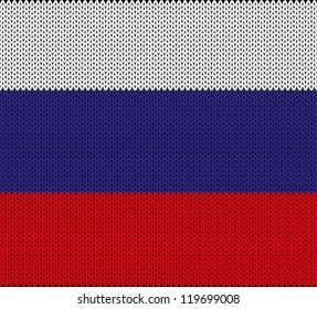 Knitted flag. Russia
