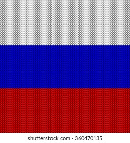 Knitted flag of the Russian Federation. Background (not seamless) vector illustration 10 EPS