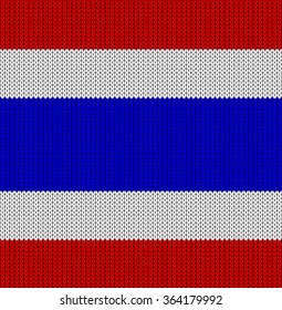 Knitted flag of Thailand. Background vector illustration 10 EPS
