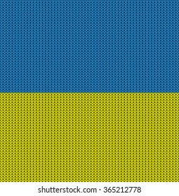 Knitted flag of Ukraine. Background vector illustration 10 EPS