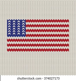 Knitted Flag Of The United States Of America