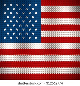 Knitted flag of the USA icon