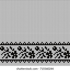 Knitted floral seamless border