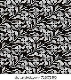 Knitted floral seamless pattern