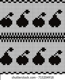 Knitted fruit seamless pattern