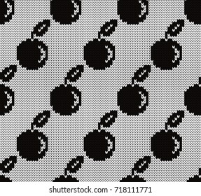 Knitted fruit seamless pattern