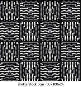 Knitted geometric seamless pattern