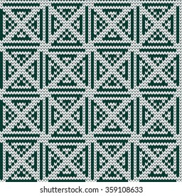 Knitted geometric seamless pattern