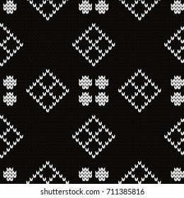 Knitted geometric seamless pattern