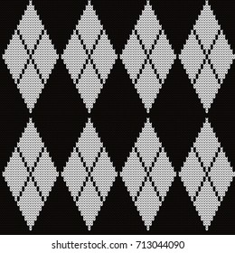 Knitted geometric seamless pattern
