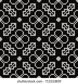 Knitted geometric seamless pattern