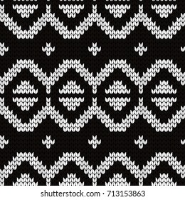 Knitted geometric seamless pattern