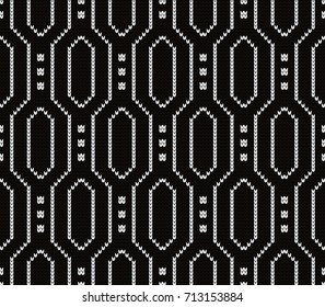Knitted geometric seamless pattern