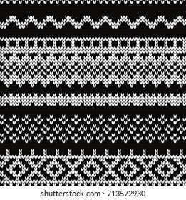 Knitted geometric seamless pattern