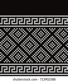 Knitted geometric seamless pattern