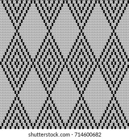 Knitted geometric seamless pattern