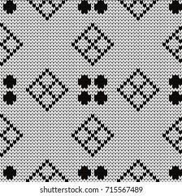 Knitted geometric seamless pattern