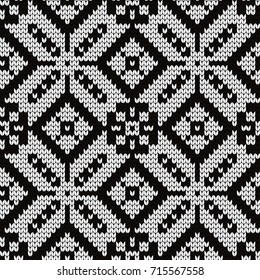 Knitted geometric seamless pattern