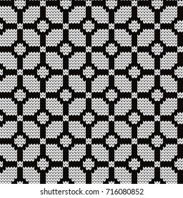 Knitted geometric seamless pattern