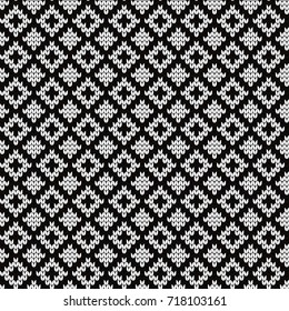 Knitted geometric seamless pattern