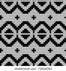 Knitted geometric seamless pattern