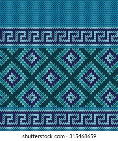 knitted Greek seamless pattern