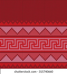 knitted Greek seamless pattern