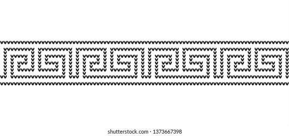 Knitted greek seamless pattern background. Vector illustration.