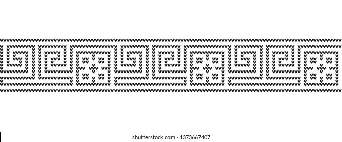 Knitted greek seamless pattern background. Vector illustration.