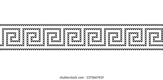Knitted greek seamless pattern background. Vector illustration.