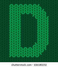 knitted green alphabet