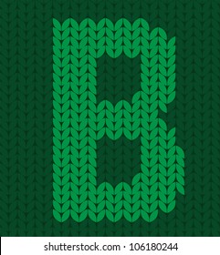 knitted green alphabet