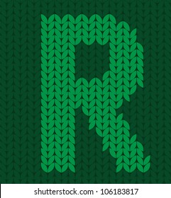 knitted green alphabet