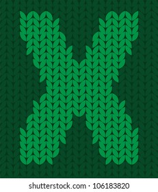 knitted green alphabet