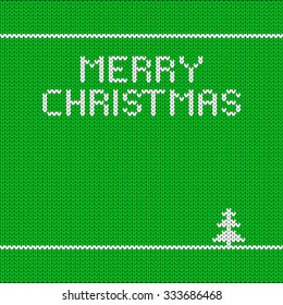 knitted green Christmas background
