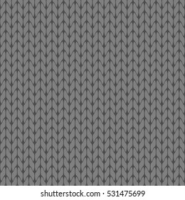 Knitted grey background pattern vector isolated