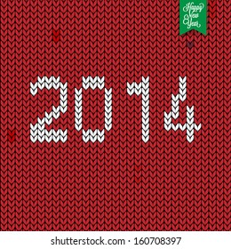 knitted happy new year retro vintage background