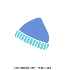 knitted hat doodle icon