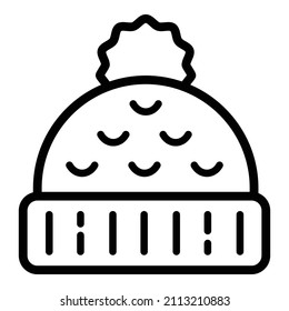 Knitted Hat Flat Icon Isolated On White Background