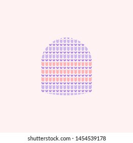 Knitted hat icon for cold weather. Simple style vector illustration in pastel colors. Isolated element for web design, mobile app and any other purpose.