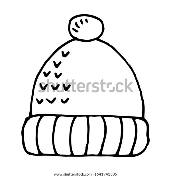 Knitted Hat Pom Pom New Year Stock Vector Royalty Free